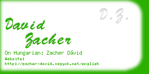 david zacher business card